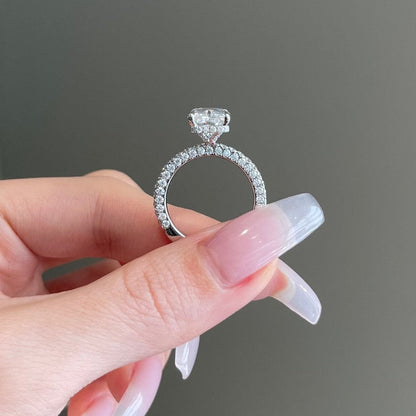 5 CT Radiant Pave Moissanite Engagement Ring