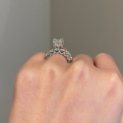 5 CT Radiant Hidden Halo Moissanite Engagement Ring