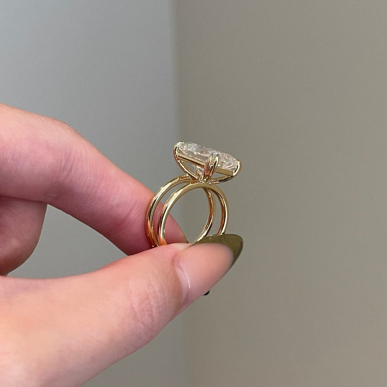 8.5 CT Radiant Solitaire Moissanite Engagement Ring