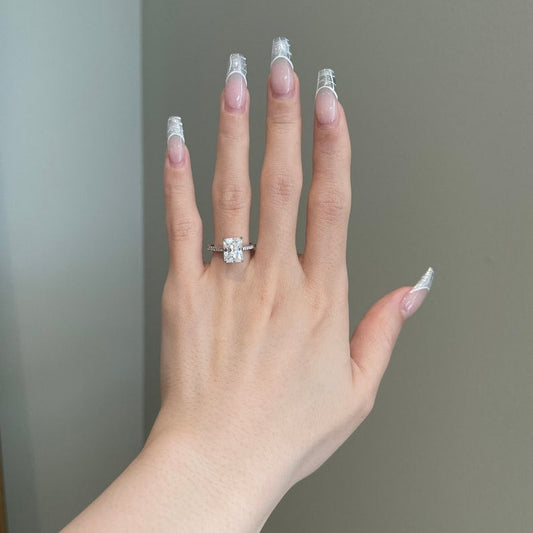 3 CT Radiant Pave Moissanite Engagement Ring