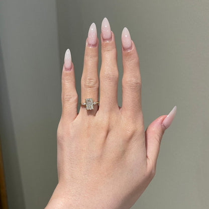 2.5 CT Radiant Three Stone Moissanite Engagement Ring