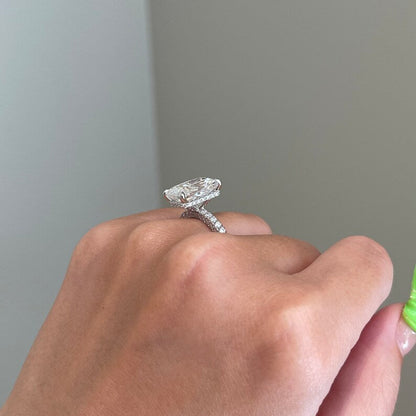 6 CT Radiant Pave Moissanite Engagement Ring