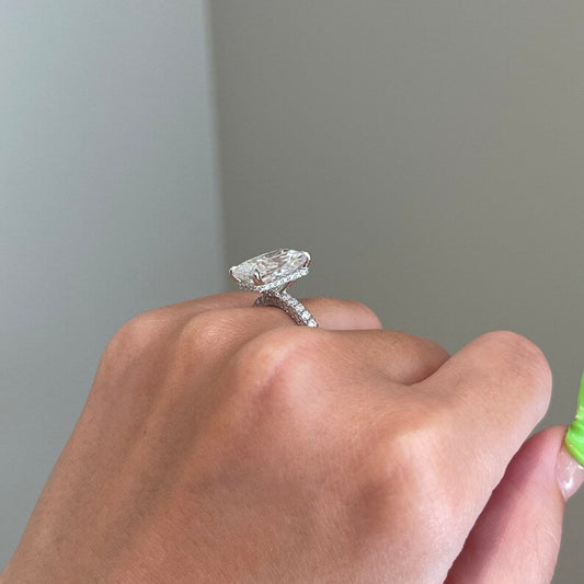 6 CT Radiant Pave Moissanite Engagement Ring