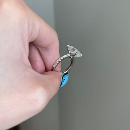 5 CT Radiant Pave Moissanite Engagement Ring