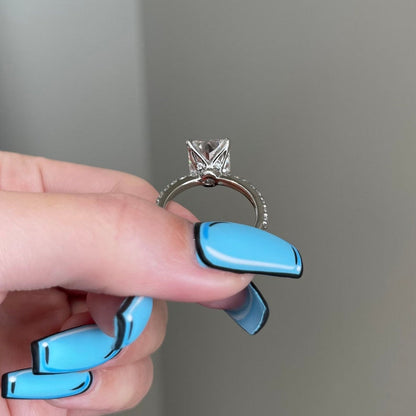5 CT Radiant Pave Moissanite Engagement Ring