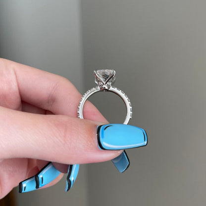 5 CT Radiant Pave Moissanite Engagement Ring