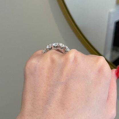 4 TCW Round Five Stone Moissanite Wedding Band