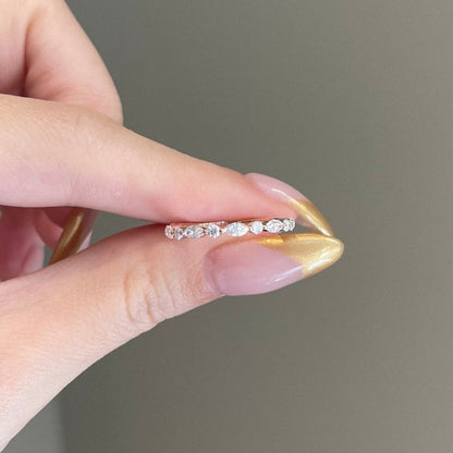 0.25 TCW Marquise & Round Half Eternity Moissanite Wedding Band