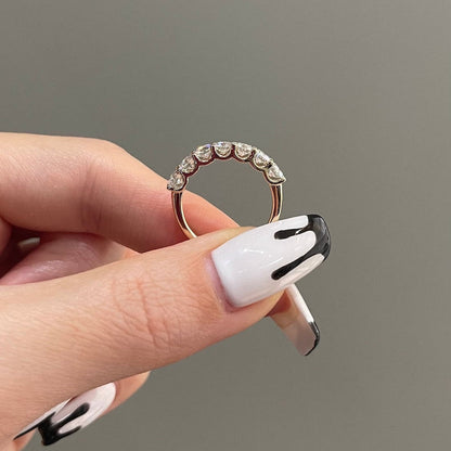 1.4 TCW Round Half Eternity Moissanite Wedding Band