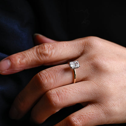 2 CT Emerald Pave Moissanite Engagement Ring