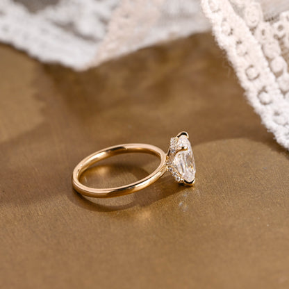 2 CT Emerald Pave Moissanite Engagement Ring