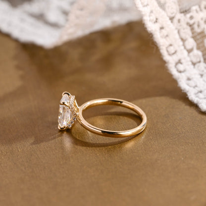 2 CT Emerald Pave Moissanite Engagement Ring