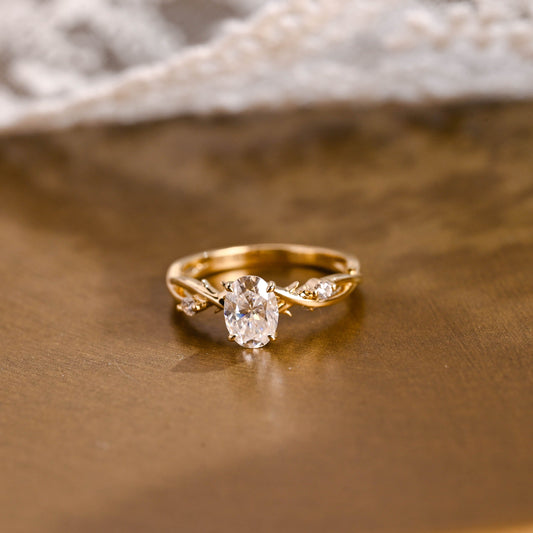 2 CT Emerald Pave Moissanite Engagement Ring