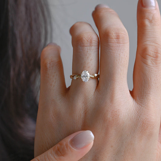 2 CT Emerald Pave Moissanite Engagement Ring