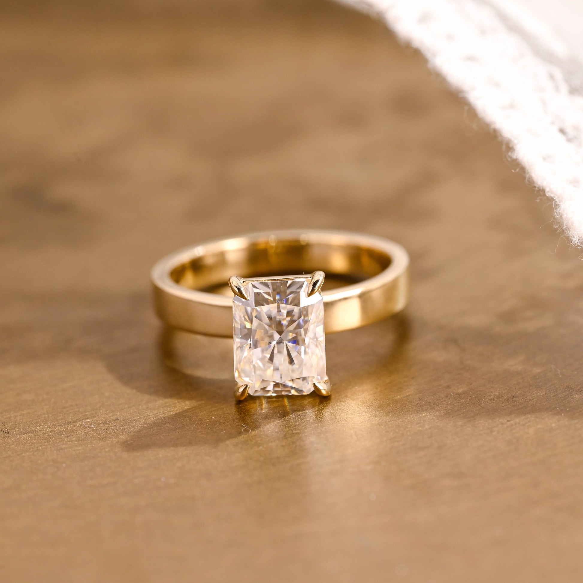 2 CT Emerald Pave Moissanite Engagement Ring