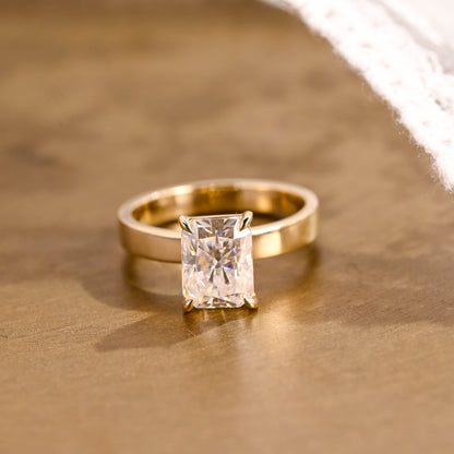 2 CT Emerald Pave Moissanite Engagement Ring