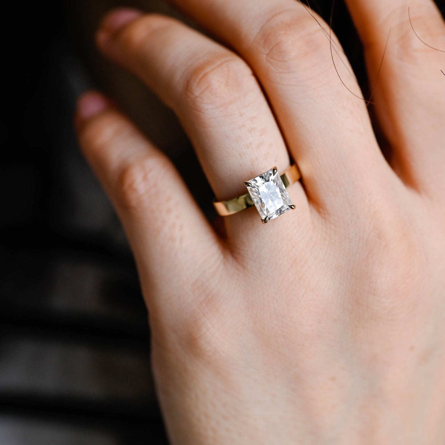 2 CT Emerald Pave Moissanite Engagement Ring