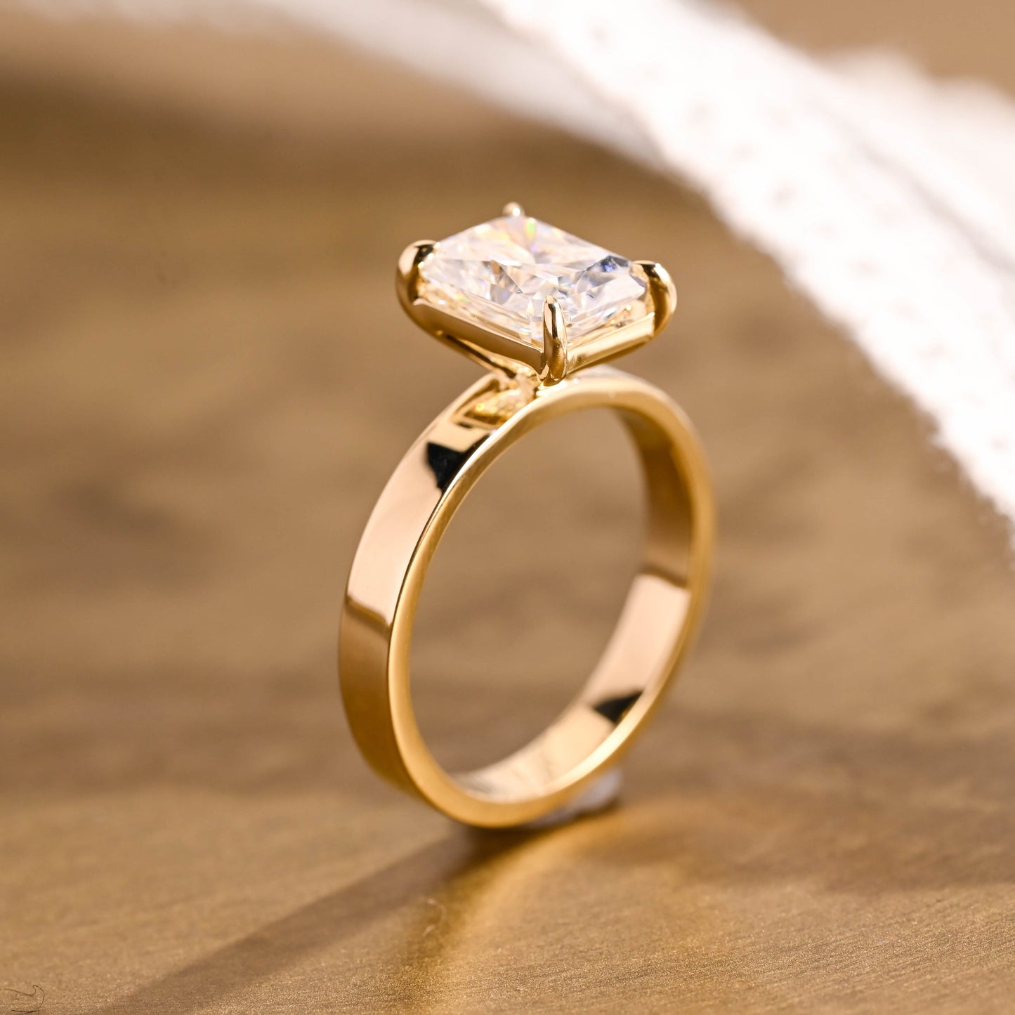 2 CT Emerald Pave Moissanite Engagement Ring