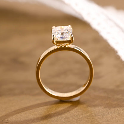 2 CT Emerald Pave Moissanite Engagement Ring