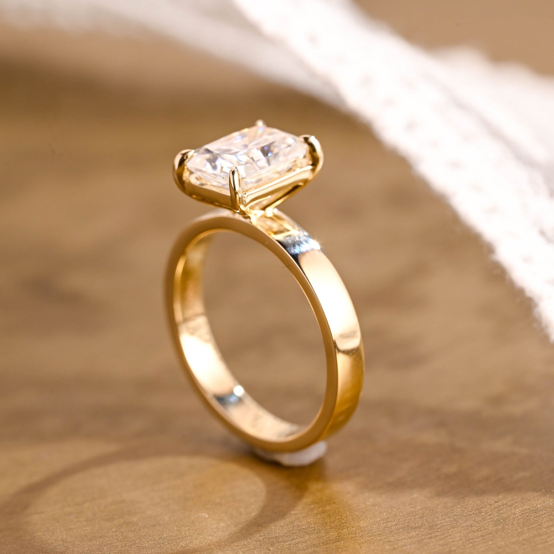 2 CT Emerald Pave Moissanite Engagement Ring