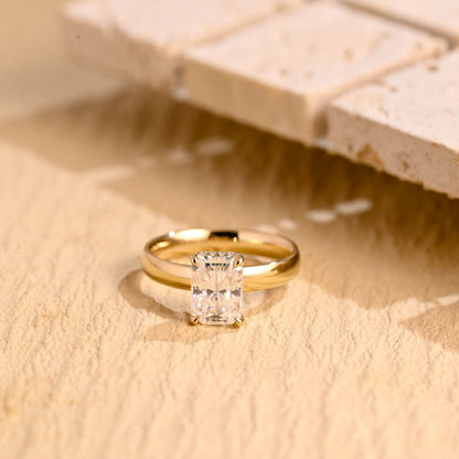 2 CT Emerald Pave Moissanite Engagement Ring