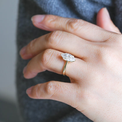 2 CT Emerald Pave Moissanite Engagement Ring