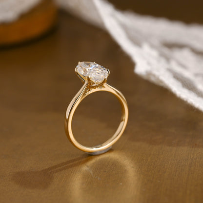 2 CT Emerald Pave Moissanite Engagement Ring