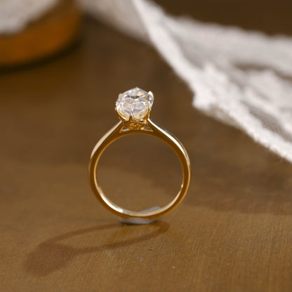 2 CT Emerald Pave Moissanite Engagement Ring