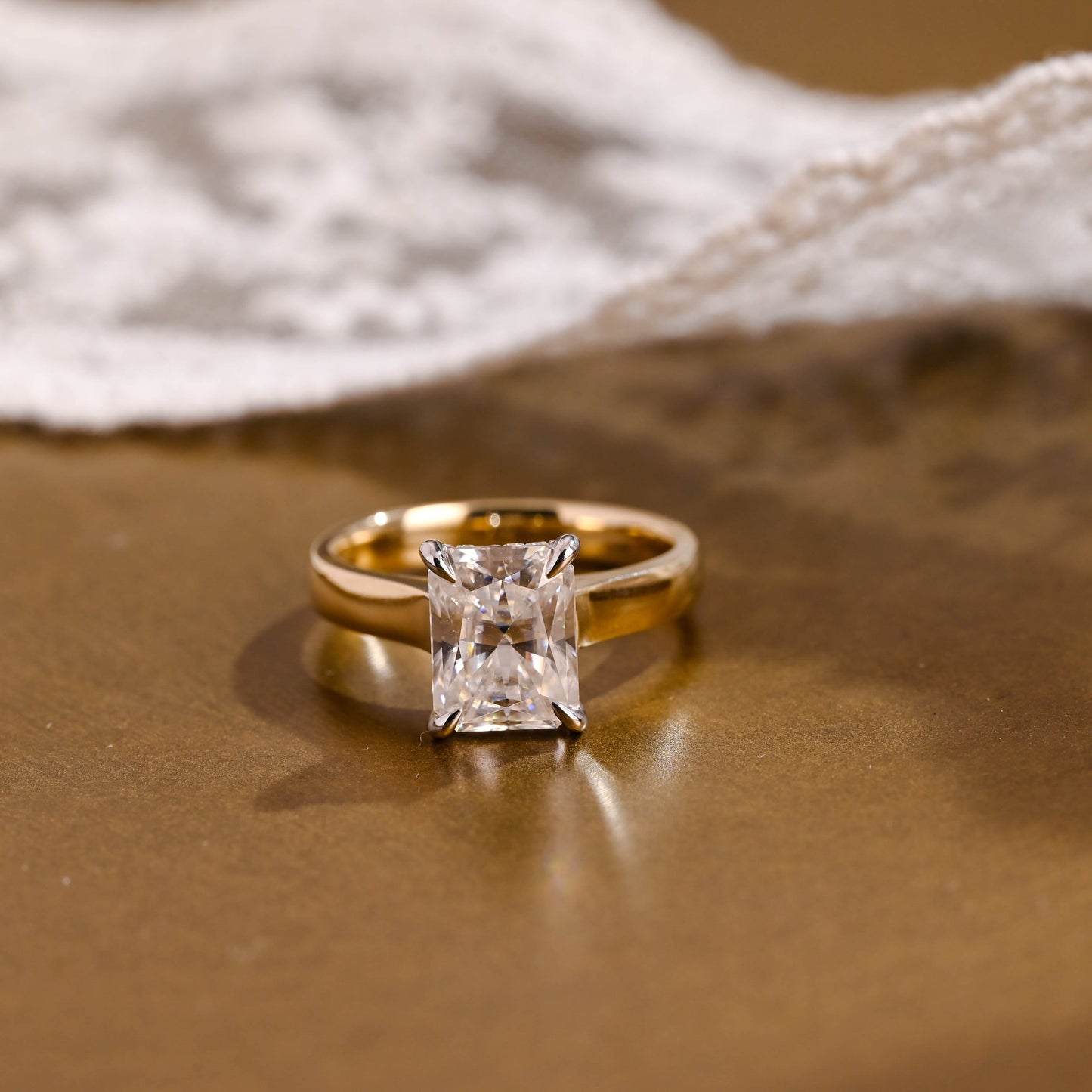 2 CT Emerald Pave Moissanite Engagement Ring