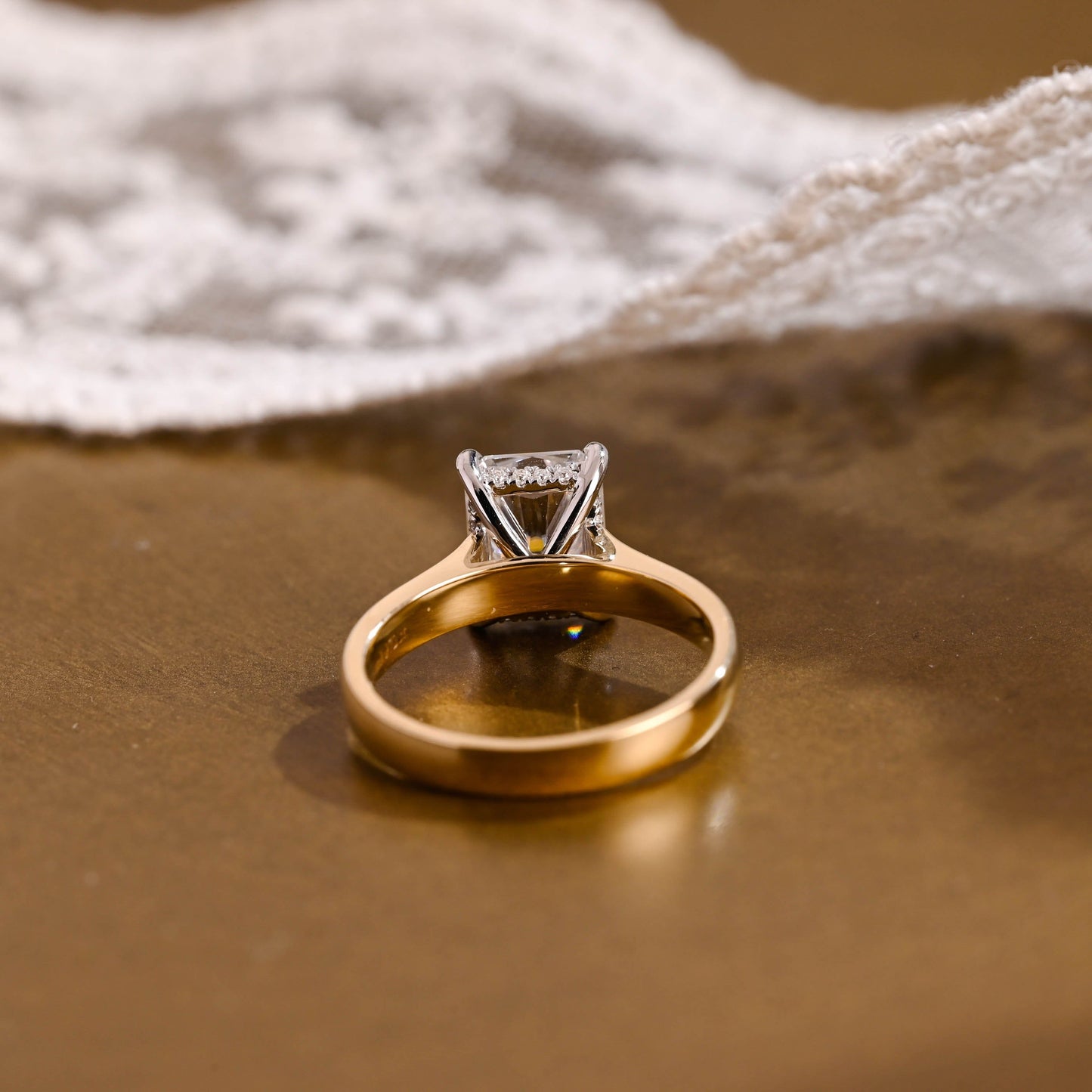 2 CT Emerald Pave Moissanite Engagement Ring