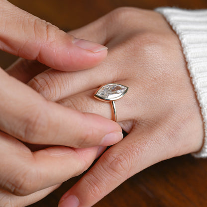 2 CT Emerald Pave Moissanite Engagement Ring