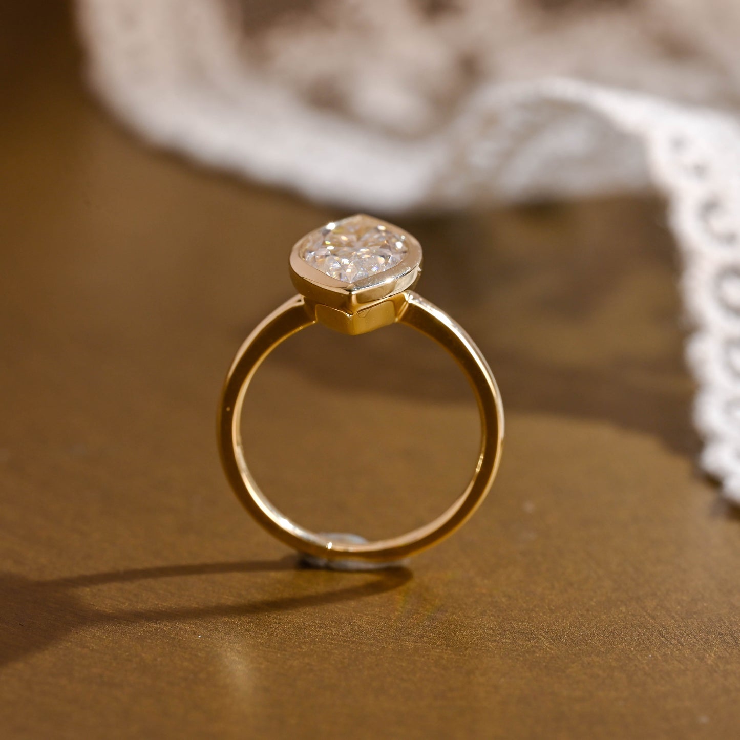 2 CT Emerald Pave Moissanite Engagement Ring