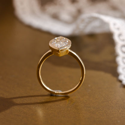 2 CT Emerald Pave Moissanite Engagement Ring