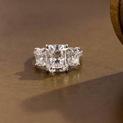 2 CT Emerald Pave Moissanite Engagement Ring