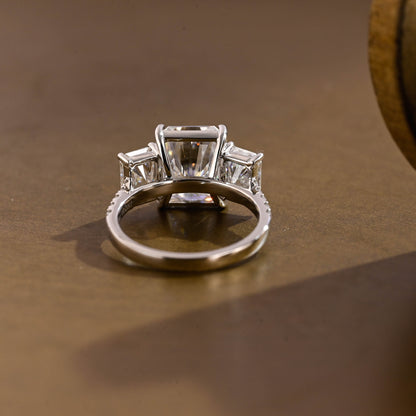 2 CT Emerald Pave Moissanite Engagement Ring