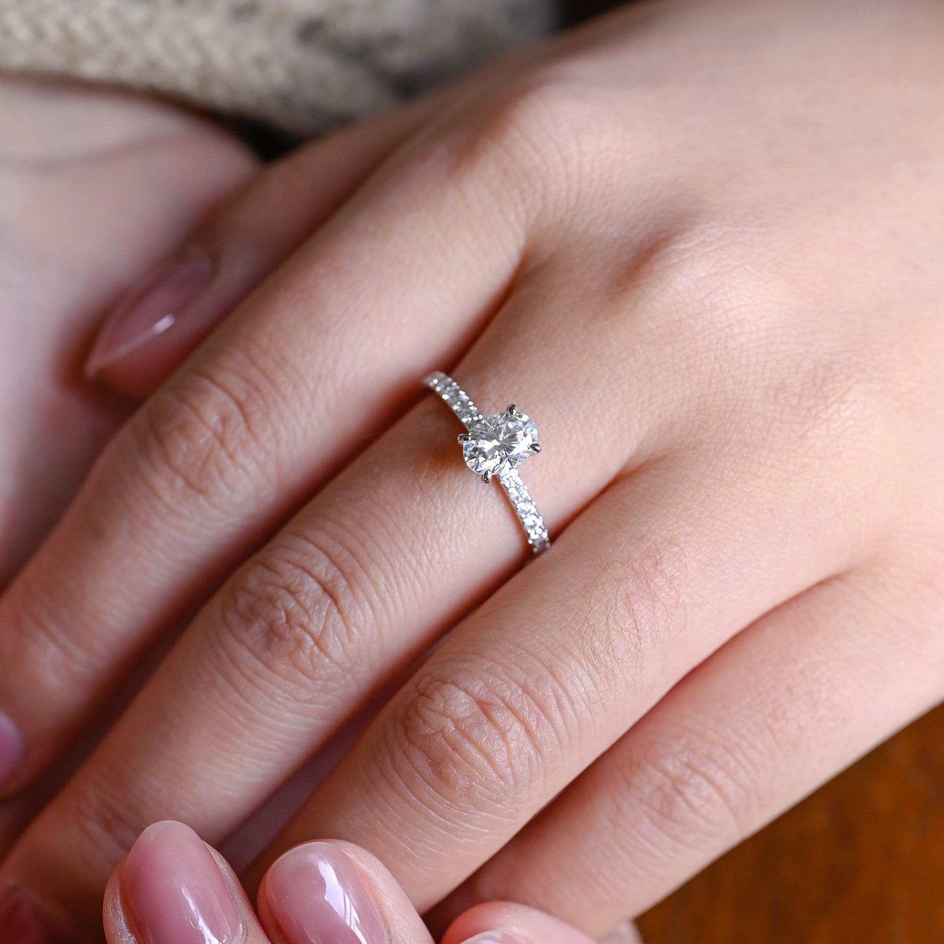 2 CT Emerald Pave Moissanite Engagement Ring