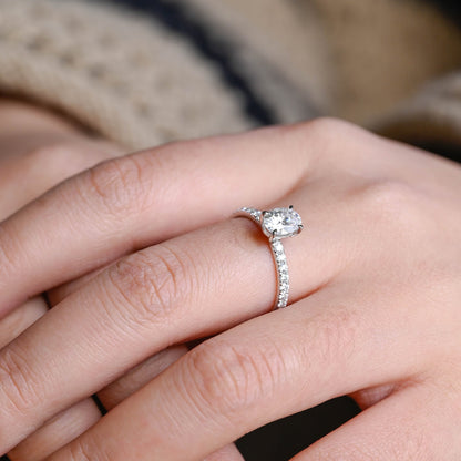 2 CT Emerald Pave Moissanite Engagement Ring