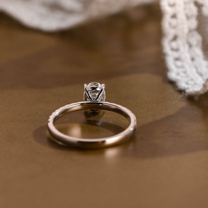 2 CT Emerald Pave Moissanite Engagement Ring