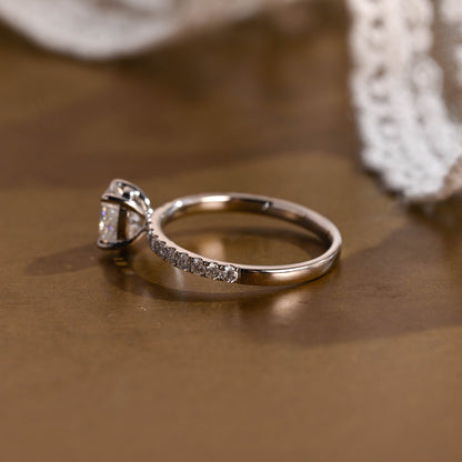 2 CT Emerald Pave Moissanite Engagement Ring
