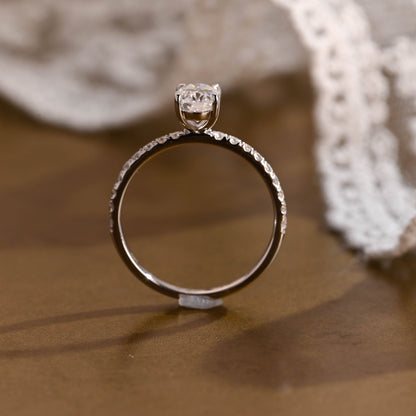2 CT Emerald Pave Moissanite Engagement Ring