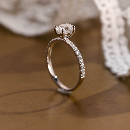 2 CT Emerald Pave Moissanite Engagement Ring