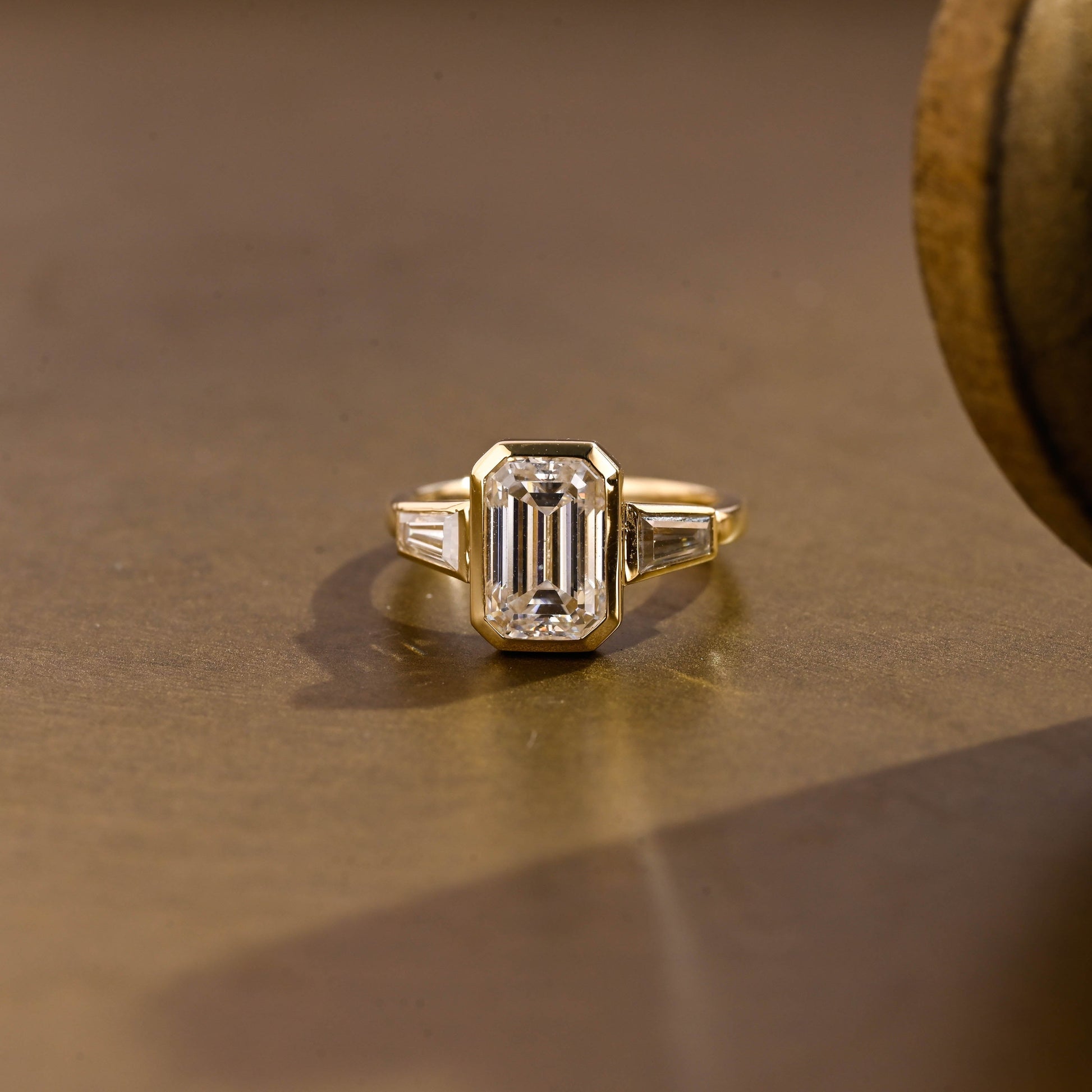 2 CT Emerald Pave Moissanite Engagement Ring