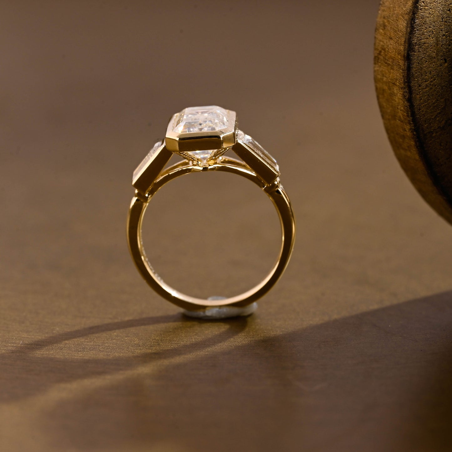 2 CT Emerald Pave Moissanite Engagement Ring