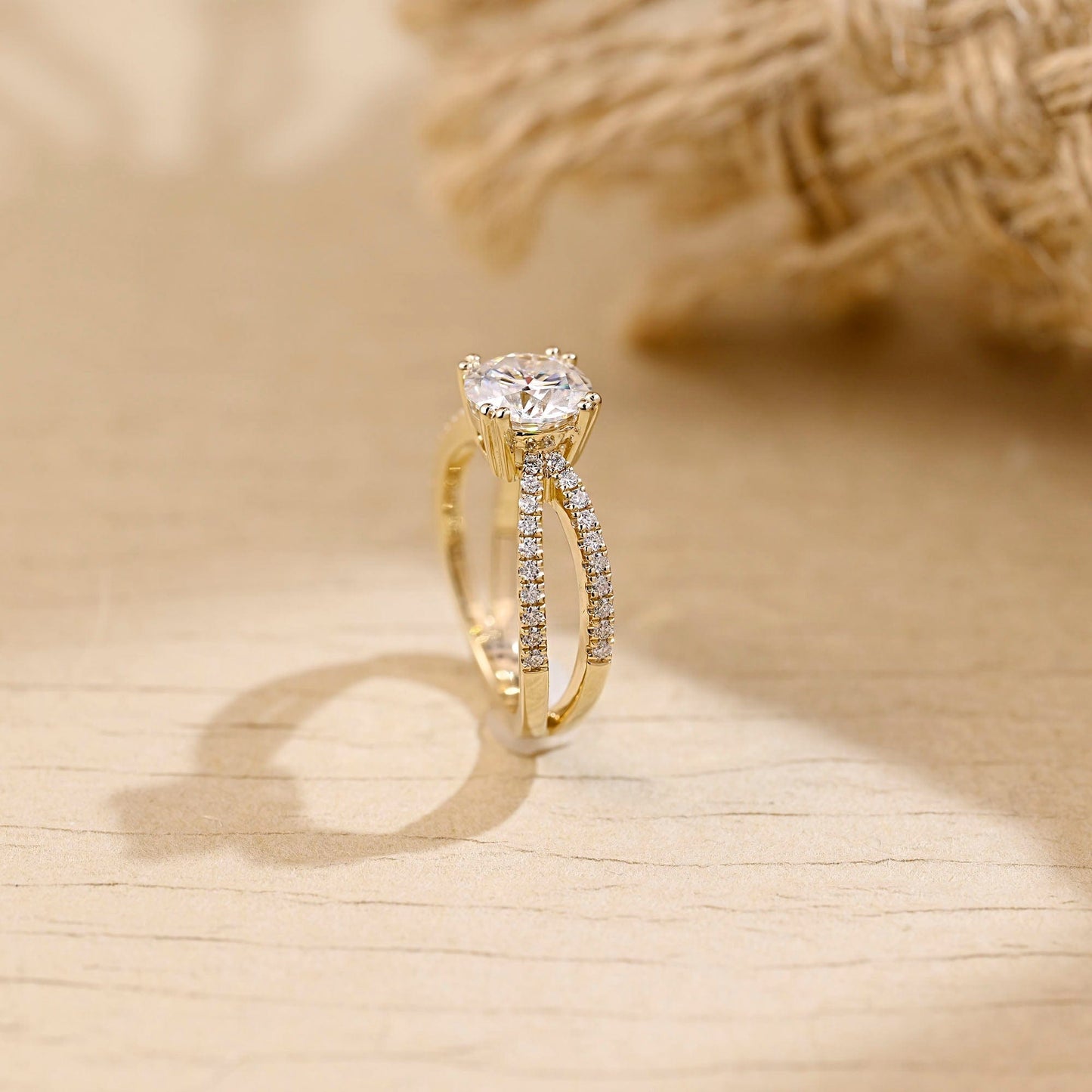 2 CT Emerald Pave Moissanite Engagement Ring