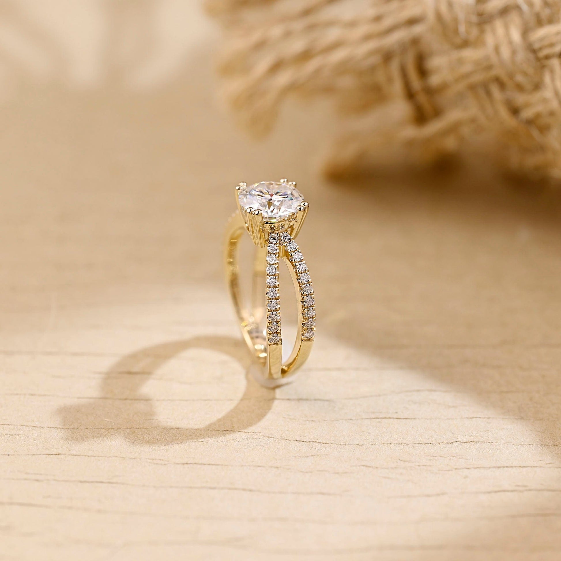 2 CT Emerald Pave Moissanite Engagement Ring