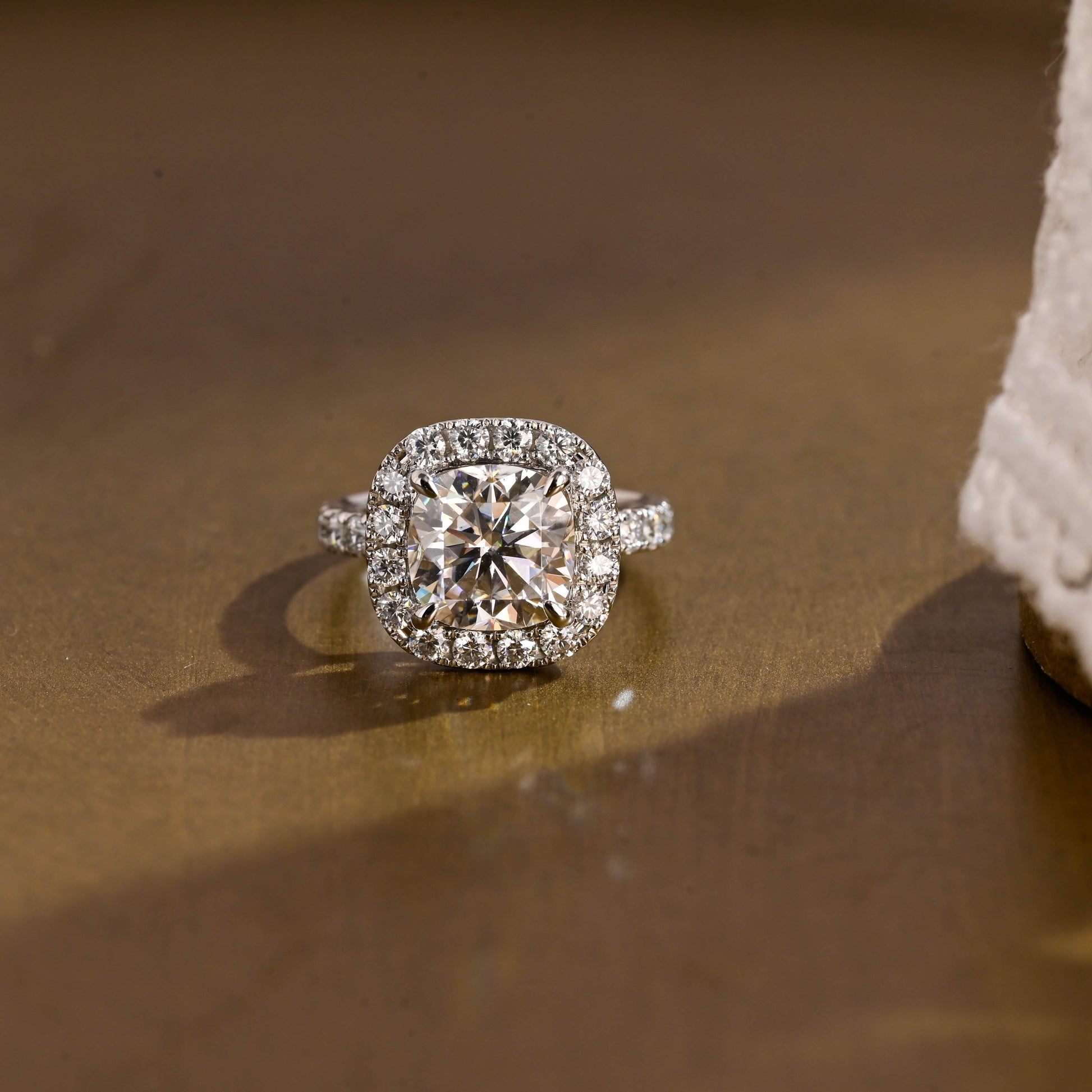 2 CT Emerald Pave Moissanite Engagement Ring