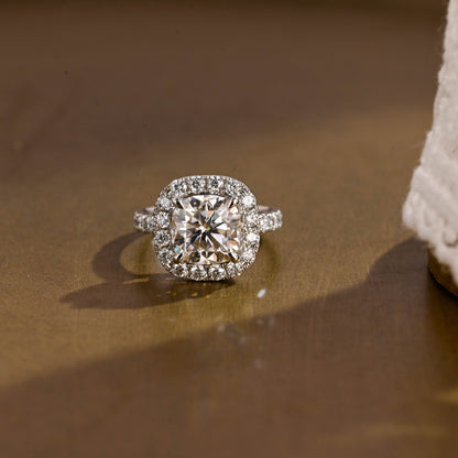 2 CT Emerald Pave Moissanite Engagement Ring
