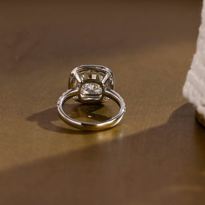 2 CT Emerald Pave Moissanite Engagement Ring