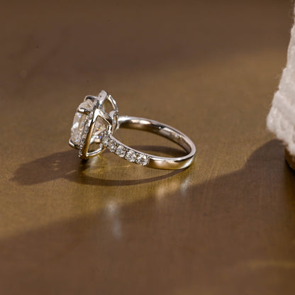 2 CT Emerald Pave Moissanite Engagement Ring