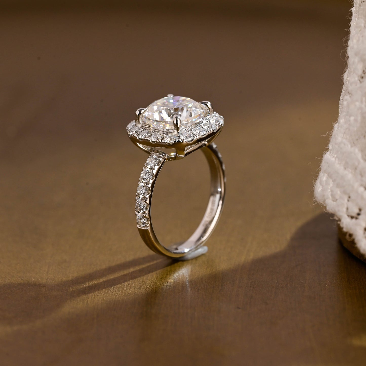 2 CT Emerald Pave Moissanite Engagement Ring